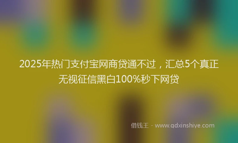 2025年热门支付宝网商贷通不过，汇总5个真正无视征信黑白100%秒下网贷