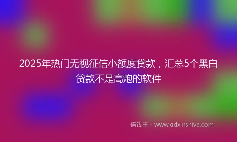2025年热门无视征信小额度贷款，汇总5个黑白贷款不是高炮的软件