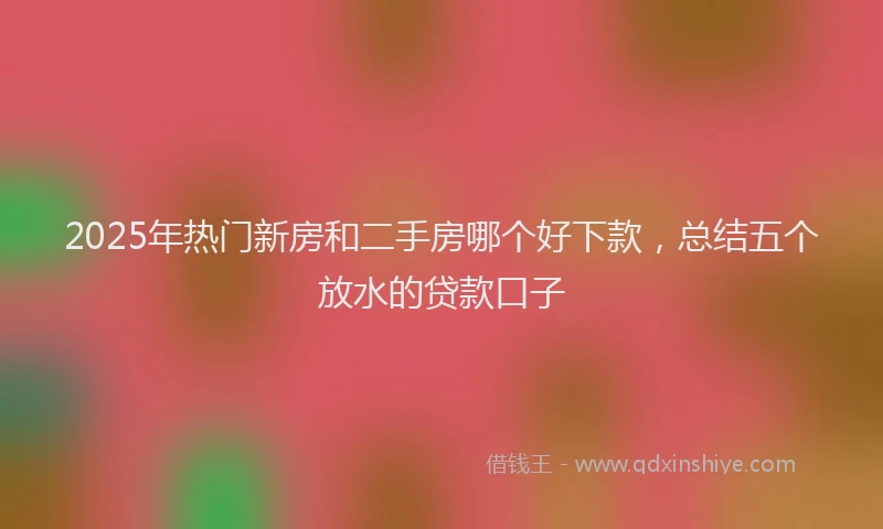 2025年热门新房和二手房哪个好下款，总结五个放水的贷款口子