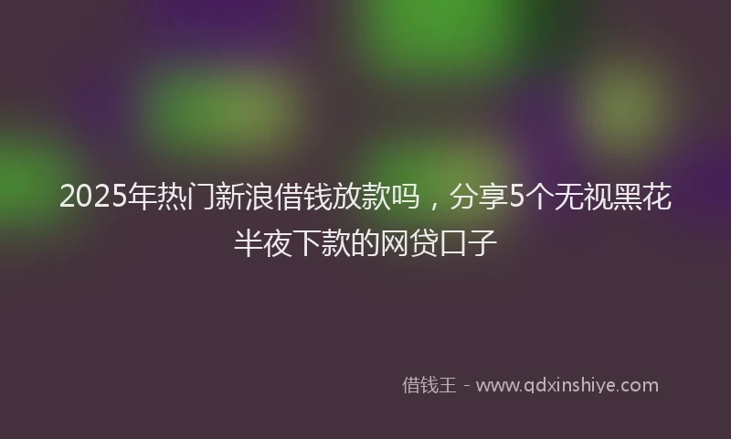 2025年热门新浪借钱放款吗，分享5个无视黑花半夜下款的网贷口子