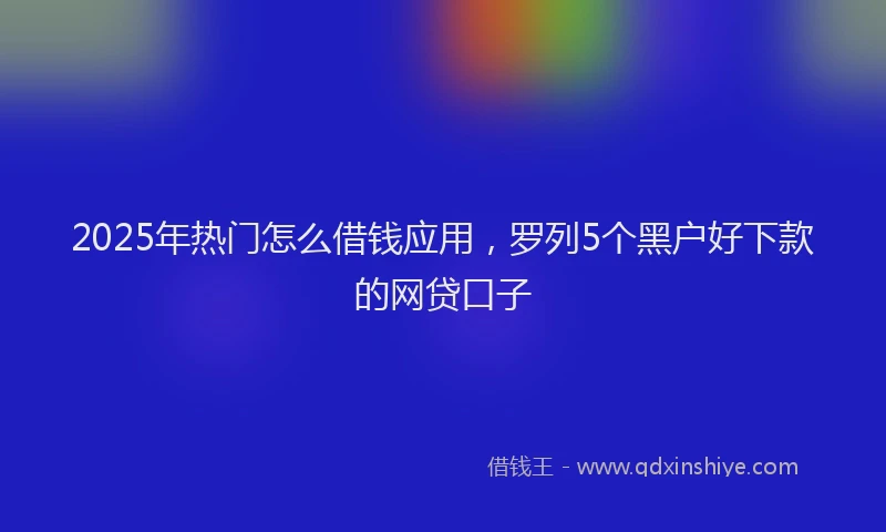 2025年热门怎么借钱应用，罗列5个黑户好下款的网贷口子
