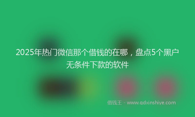 2025年热门微信那个借钱的在哪，盘点5个黑户无条件下款的软件