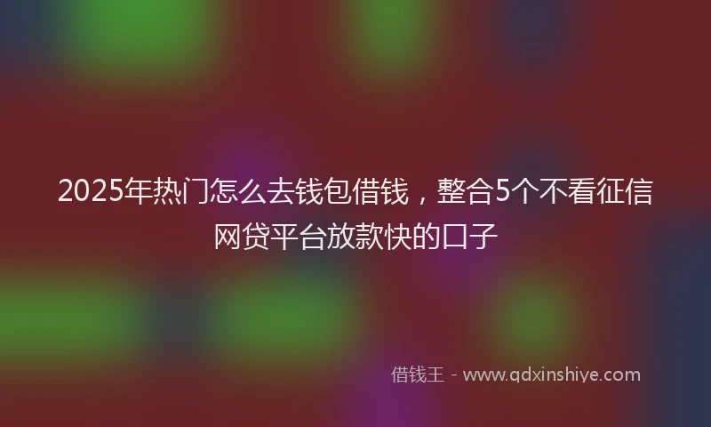 2025年热门怎么去钱包借钱，整合5个不看征信网贷平台放款快的口子