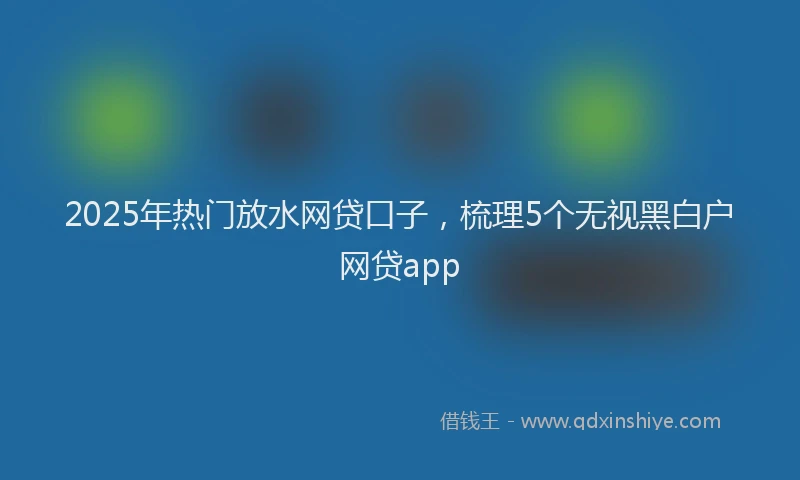 2025年热门放水网贷口子，梳理5个无视黑白户网贷app