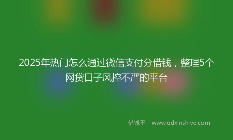 2025年热门怎么通过微信支付分借钱，整理5个网贷口子风控不严的平台