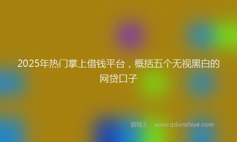 2025年热门掌上借钱平台，概括五个无视黑白的网贷口子