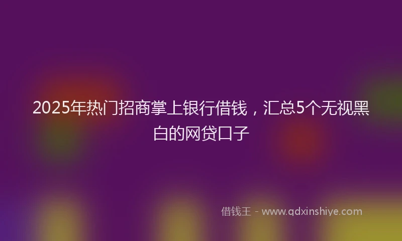 2025年热门招商掌上银行借钱，汇总5个无视黑白的网贷口子