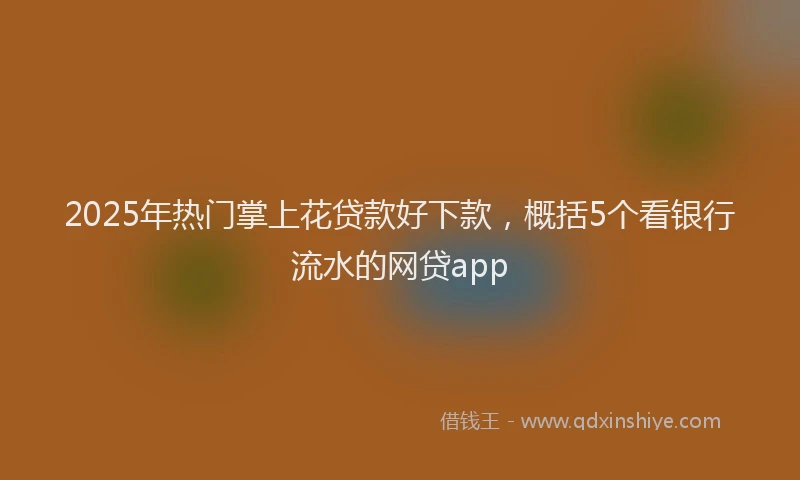 2025年热门掌上花贷款好下款，概括5个看银行流水的网贷app