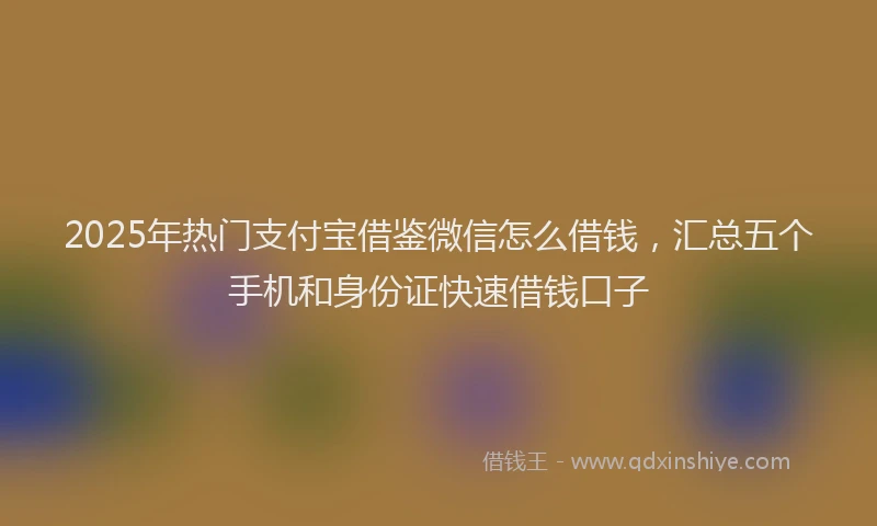 2025年热门支付宝借鉴微信怎么借钱，汇总五个手机和身份证快速借钱口子