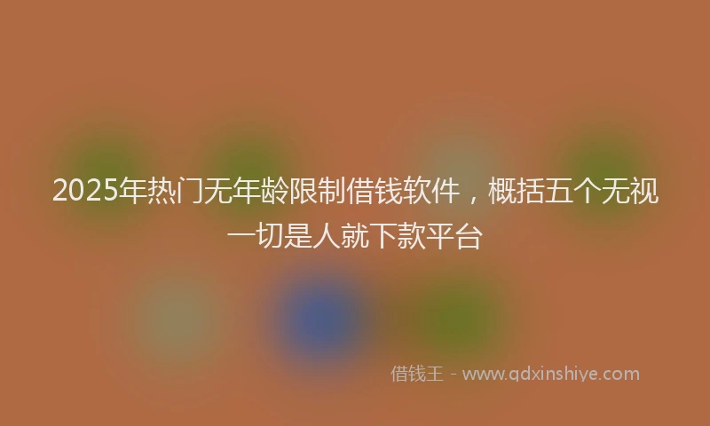 2025年热门无年龄限制借钱软件，概括五个无视一切是人就下款平台