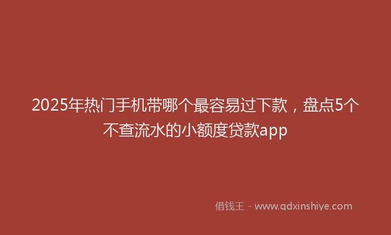 2025年热门手机带哪个最容易过下款，盘点5个不查流水的小额度贷款app