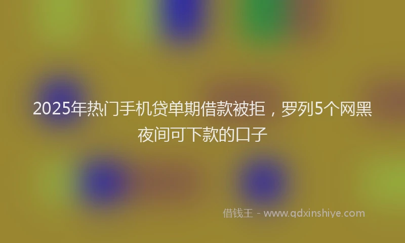2025年热门手机贷单期借款被拒，罗列5个网黑夜间可下款的口子