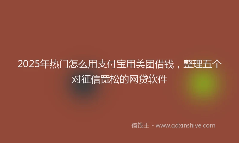 2025年热门怎么用支付宝用美团借钱，整理五个对征信宽松的网贷软件