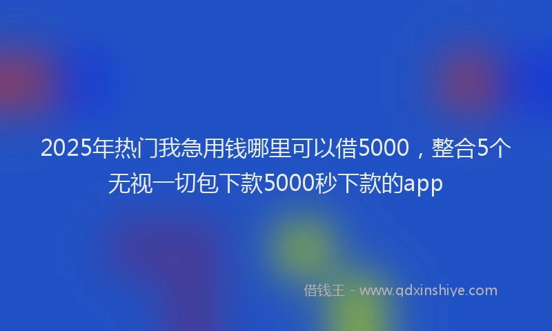 2025年热门我急用钱哪里可以借5000，整合5个无视一切包下款5000秒下款的app