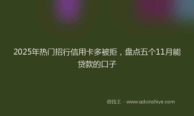 2025年热门招行信用卡多被拒，盘点五个11月能贷款的口子