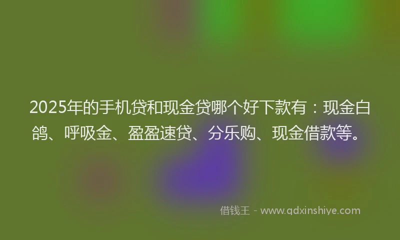 2025年的手机贷和现金贷哪个好下款有：现金白鸽、呼吸金、盈盈速贷、分乐购、现金借款等。