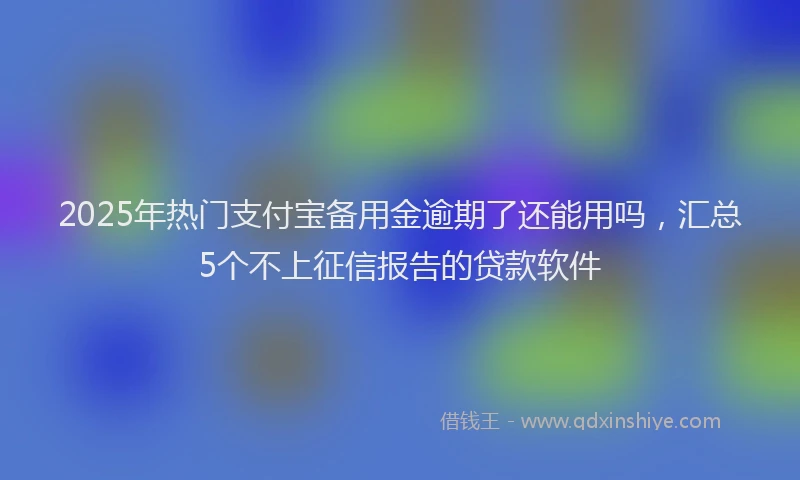 2025年热门支付宝备用金逾期了还能用吗，汇总5个不上征信报告的贷款软件