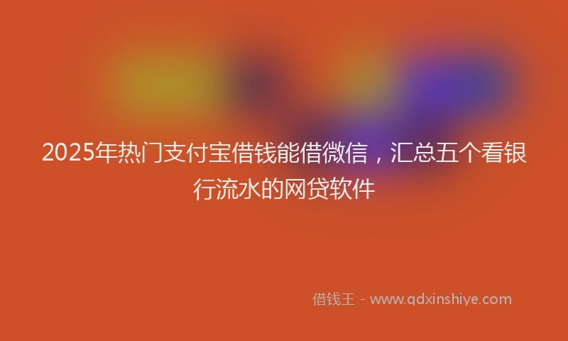 2025年热门支付宝借钱能借微信，汇总五个看银行流水的网贷软件