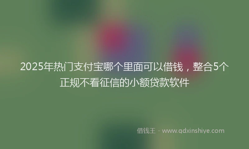 2025年热门支付宝哪个里面可以借钱，整合5个正规不看征信的小额贷款软件