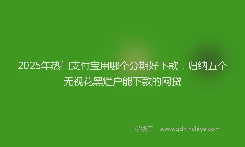2025年热门支付宝用哪个分期好下款，归纳五个无视花黑烂户能下款的网贷