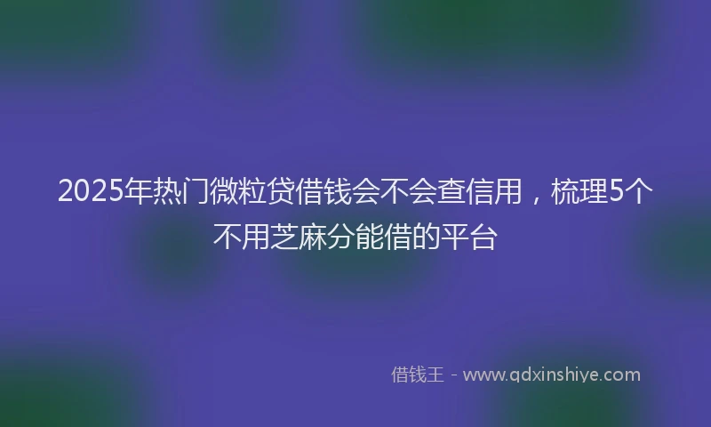 2025年热门微粒贷借钱会不会查信用，梳理5个不用芝麻分能借的平台