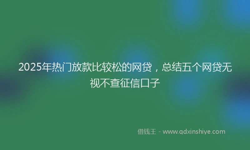 2025年热门放款比较松的网贷，总结五个网贷无视不查征信口子
