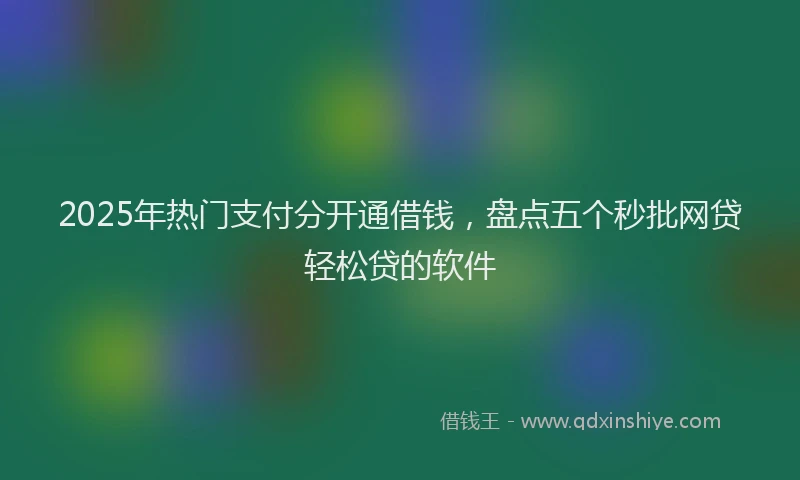 2025年热门支付分开通借钱，盘点五个秒批网贷轻松贷的软件