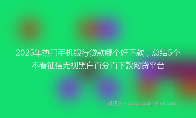 2025年热门手机银行贷款哪个好下款，总结5个不看征信无视黑白百分百下款网贷平台