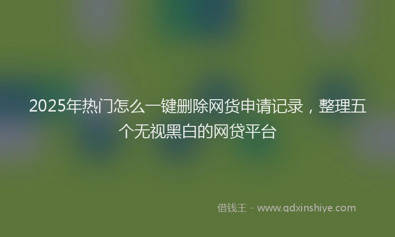 2025年热门怎么一键删除网货申请记录，整理五个无视黑白的网贷平台