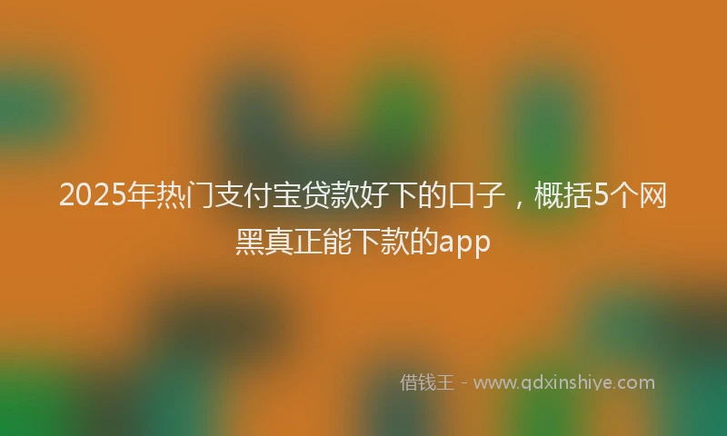 2025年热门支付宝贷款好下的口子，概括5个网黑真正能下款的app