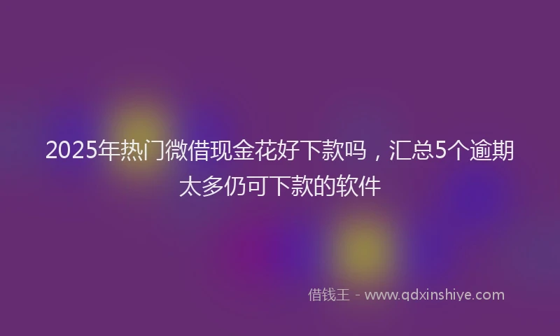 2025年热门微借现金花好下款吗，汇总5个逾期太多仍可下款的软件