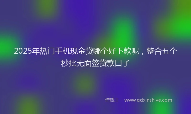 2025年热门手机现金贷哪个好下款呢，整合五个秒批无面签贷款口子