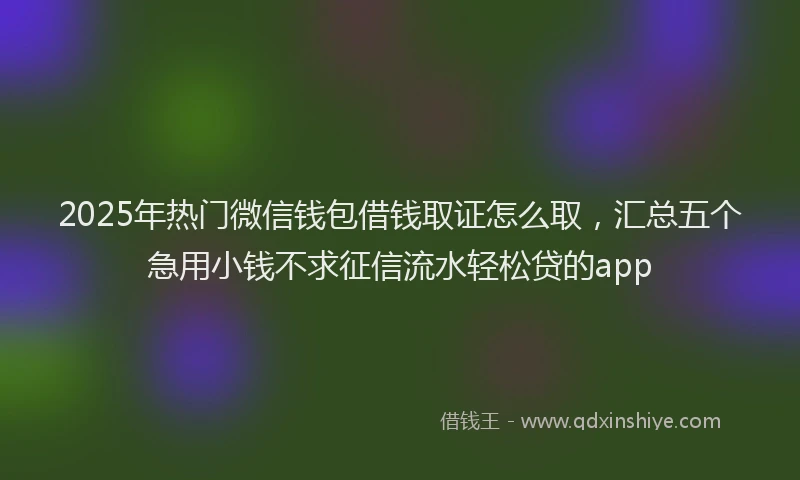 2025年热门微信钱包借钱取证怎么取，汇总五个急用小钱不求征信流水轻松贷的app