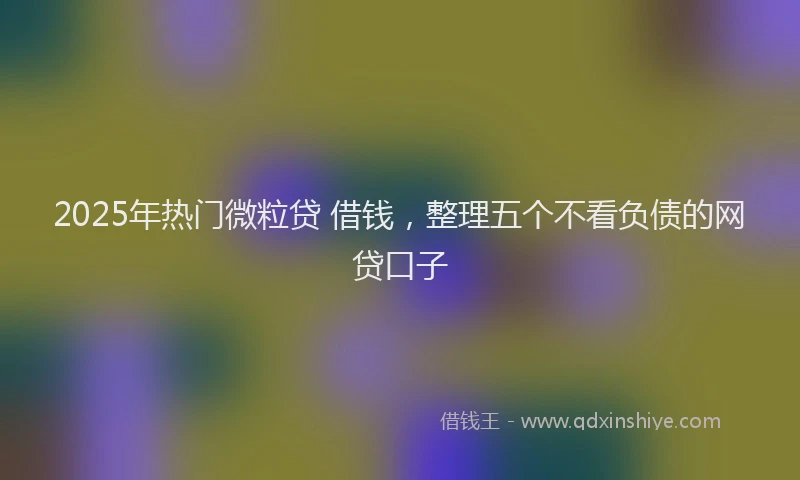2025年热门微粒贷 借钱，整理五个不看负债的网贷口子