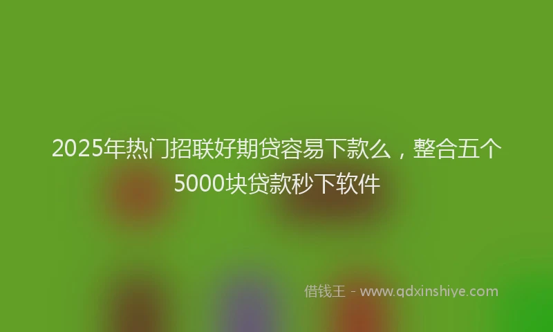 2025年热门招联好期贷容易下款么，整合五个5000块贷款秒下软件