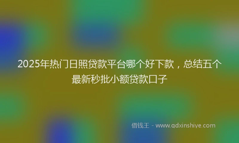 2025年热门日照贷款平台哪个好下款，总结五个最新秒批小额贷款口子