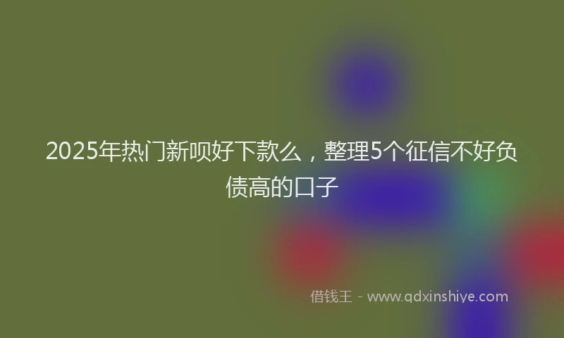 2025年热门新呗好下款么，整理5个征信不好负债高的口子