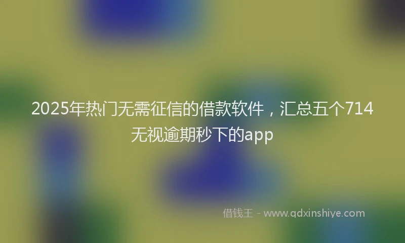 2025年热门无需征信的借款软件，汇总五个714无视逾期秒下的app
