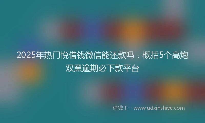 2025年热门悦借钱微信能还款吗，概括5个高炮双黑逾期必下款平台