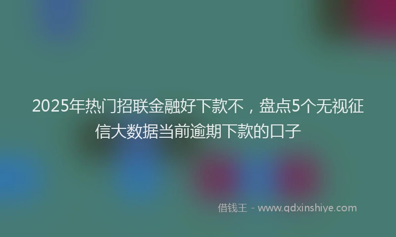 2025年热门招联金融好下款不，盘点5个无视征信大数据当前逾期下款的口子