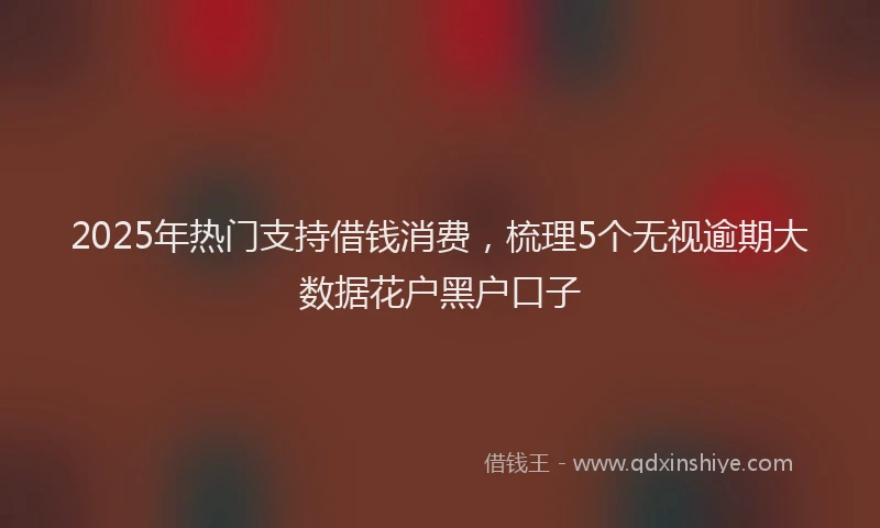 2025年热门支持借钱消费，梳理5个无视逾期大数据花户黑户口子