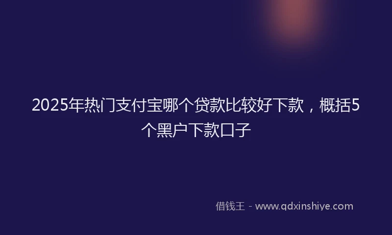 2025年热门支付宝哪个贷款比较好下款，概括5个黑户下款口子