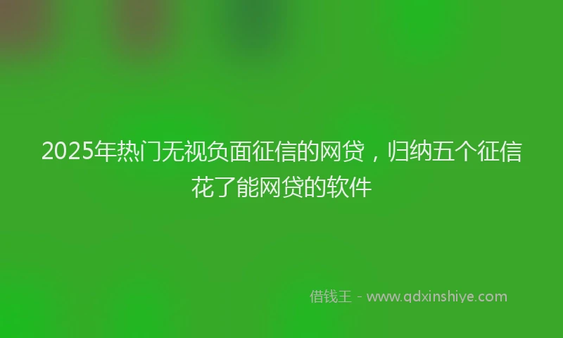 2025年热门无视负面征信的网贷，归纳五个征信花了能网贷的软件