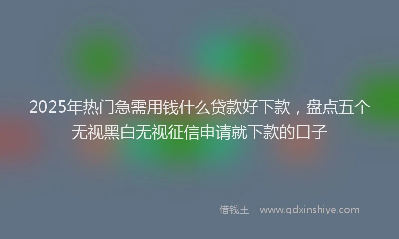 2025年热门急需用钱什么贷款好下款，盘点五个无视黑白无视征信申请就下款的口子