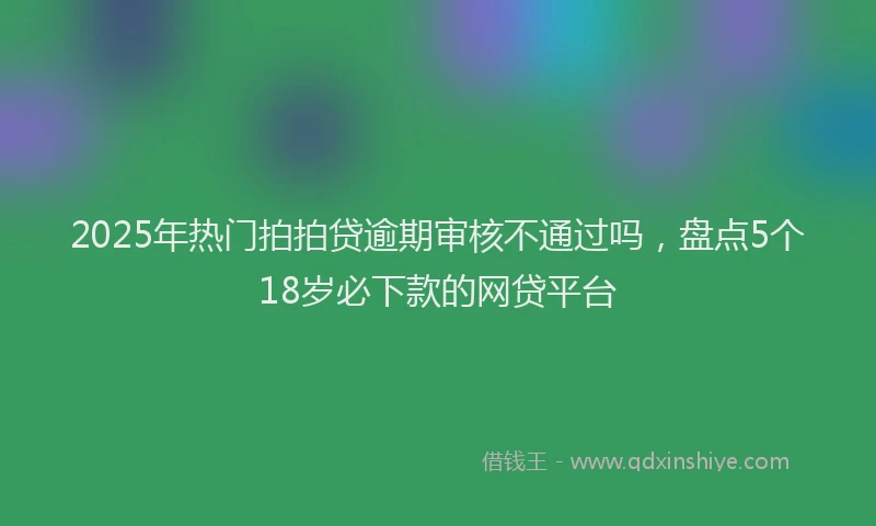 2025年热门拍拍贷逾期审核不通过吗，盘点5个18岁必下款的网贷平台
