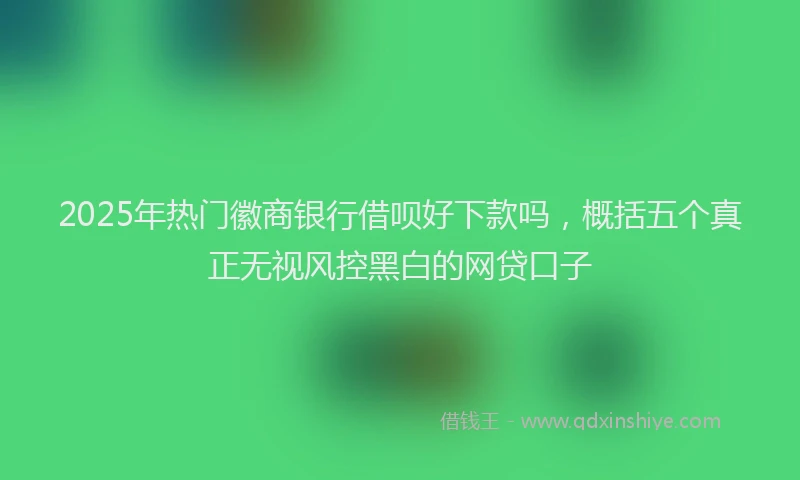 2025年热门徽商银行借呗好下款吗，概括五个真正无视风控黑白的网贷口子