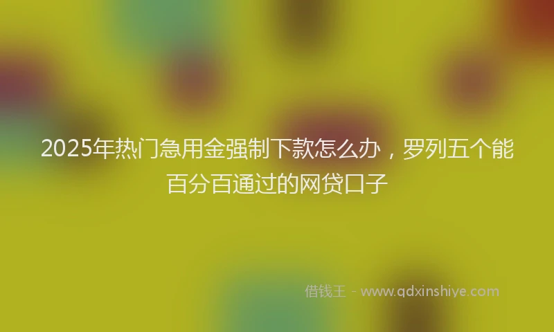 2025年热门急用金强制下款怎么办，罗列五个能百分百通过的网贷口子