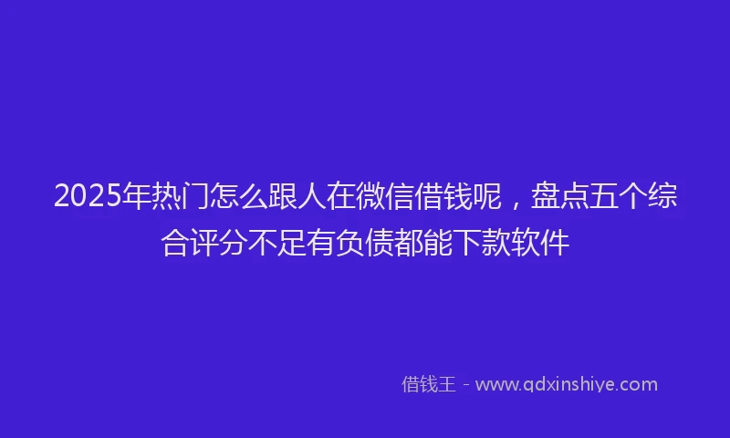 2025年热门怎么跟人在微信借钱呢，盘点五个综合评分不足有负债都能下款软件