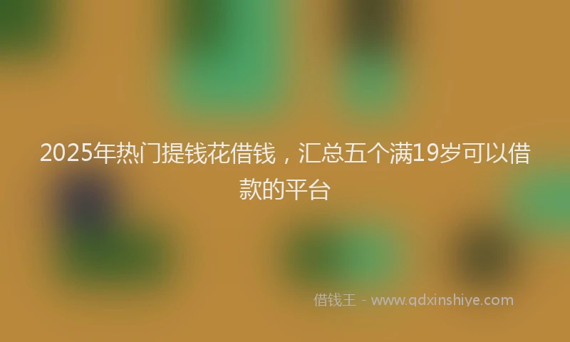 2025年热门提钱花借钱，汇总五个满19岁可以借款的平台