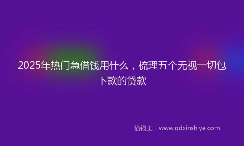 2025年热门急借钱用什么，梳理五个无视一切包下款的贷款
